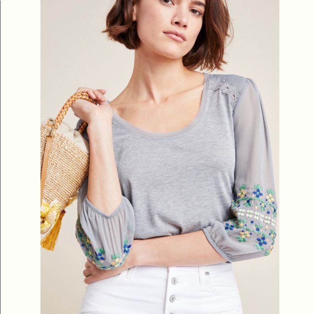 ANTHROPOLOGIE - Tiny - Julia Embroidered Boho Top